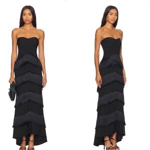 House of Harlow 1960 Hera Fringe Maxi Dress black size small - worn once!